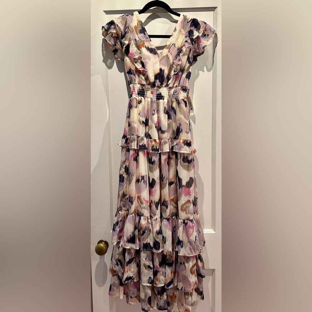 Aqua multi colour tiered maxi dress - New w/ tags!